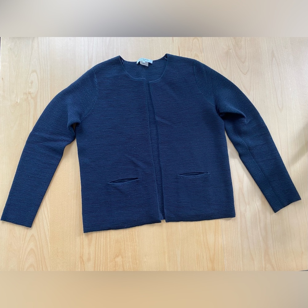 Gerard Darel | Open Front Wool Blend Cardigan | Navy | Small